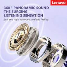 Lenovo TA410 2025 Latest Model Bluetooth Earphones, Bone Conduction Technology, Ultra-Light 2.8g Design, Suitable For Running, Gym, Yoga, Etc., IPX5 Sweatproof, 24-Hour Playback With Charging Box, Bluetooth 5.4 Gaming, HIFI Spatial Sound Effects,Bluetooth Headphones, HD Mic With Clear Voice, Compatible With IPhone Android Tablet PC Computer - Multicolor - View 6