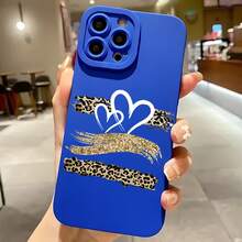 2026 nueva funda de teléfono esmerilada, funda de teléfono con diseño de corazón de leopardo para  17 14 Pro Max  17 13  17 12  17 11  Galaxy S23 S22 S21 S20 protector de teléfono funda de pareja regalo para él y ella regalo de San Valentín cumpleaños - Negro - Ver 4