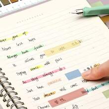 800pcs Muted Color Index Stickers, Creative Reusable PET Notes, Colorful Transparent PET Sticky Notes In Ins Style, Retro European Color Index Stickers, Labels, Classification Tabs, School & Office Supplies Stickers - Multicolor - View 3