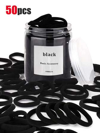 50pcs. Plain Loop Rubber Band, Girl Gradient Color Seamless Hair String, Colorful Hair Loop With High Elasticity Headband, Candy Colored Rubber Band Hair Accessory