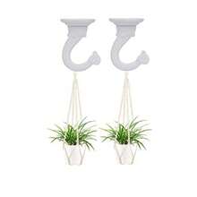 2 Sets 55mm/2.17 Ceiling Metal Ceiling Hooks Heavy Duty Swag Ceiling Hooks with Hardware for Hanging Plants/Chandeliers/Wind Chimes/Ornament White Color - blanco - Ver 5
