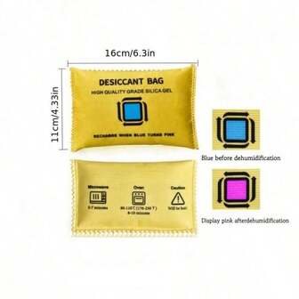 2个100克可重复使用的硅胶车载除湿袋 - 非常适合吸收车内湿气