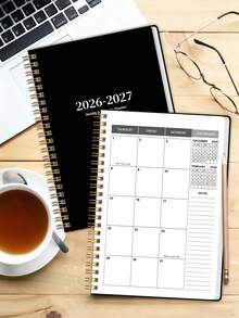 1pc 2026 Jan - 2027 Dec Loose-Leaf Planner, Includes Daily, Weekly And Monthly Planning, Suitable For Recording Meeting Agendas, Work Plans, Study Plans, Diaries, Etc. Applicable For Office And Study, A Practical 2026 New Year Gift - Black - View 2
