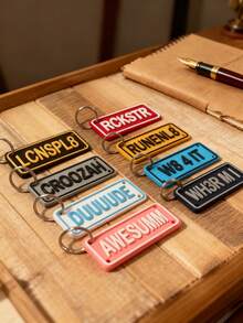 1Pc Custom 3D-Printed Mini License Plate Keychain – Personalize With Your Text, Perfect Bag/Luggage/Lunchbox Tag Or Zipper Pull, Unique Gift For Travelers & Kids - متعدد الألوان - مشاهدة 4