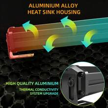 1个铝合金汽车工作灯条杆灯点烟器插头带开关12V/24V高亮度照明，适用于轿车、越野车、卡车、叉车等配件