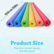 1根多色泡沫泳池浮条，59英寸长空心泡沫游泳踢水板，柔性浮力棒，适用于游泳、漂浮和泳池派对氛围