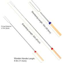 5 Pack Marshmallow Roasting Sticks Smores Sticks, Telescoping 32 Inch Long, For Open Fire Pit Campfire Camping Hotdog Bonfire Grill - Silver - View 2