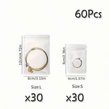 10/20/40/60个装 3种尺寸 加厚透明PVC首饰袋 塑料透明首饰袋 戒指耳环包装收纳袋 防氧化拉链袋 送给女性妻子的礼物 首饰收纳袋（透明，3种尺寸混合装） - 白色 - 查看 27