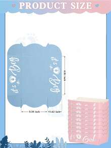 40 hộp bỏng ngô tiết lộ giới tính, hộp bỏng ngô hình thuyền, màu xanh và hồng cho tiệc tiết lộ giới tính, hộp đựng đồ tráng miệng trang trí tiệc chào đón em bé - Nhiều màu - Xem 5