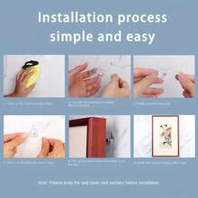 10/20pcs Transparent Frame Hooks, Heavy Duty Self-Adhesive Wall Hooks For Frames, Damage-Free Wall Hanging Hooks For Photos, Paintings, No Drilling Required, Suitable For Glass/Tile/Wood/Metal Walls, Strong Load-Bearing, Ideal For Hanging Paintings, Wedding Photos, Home Decor, Bathroom & Kitchen Storage Accessories, Multi-Purpose Organizer Hooks - Transparent - View 9