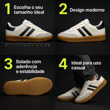 Unisex White Casual Sneakers With Black Stripes – Comfortable, Stylish, And Non-Slip, Pairs Well With Jeans, Shorts, And Skirts - Trắng Đen - Xem 8