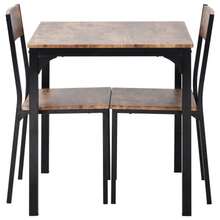 Dining Set, Dining Table With 2 Chairs, For Balcony, Dining Room And Living Room, Vintage Brown. Description - 棕色 - 查看 9