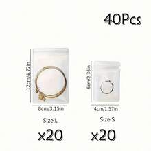 10/20/40/60个装 3种尺寸 加厚透明PVC首饰袋 塑料透明首饰袋 戒指耳环包装收纳袋 防氧化拉链袋 送给女性妻子的礼物 首饰收纳袋（透明，3种尺寸混合装） - 白色 - 查看 26