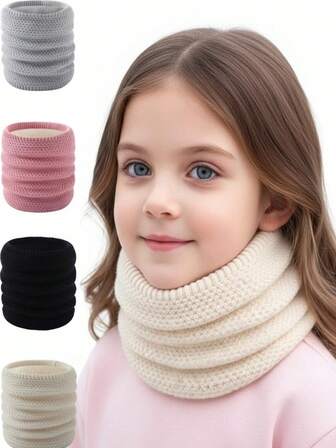 Winter Neck Warmer With Thermal Lining, High Collar Thick Knit Neck Gaiter, Cold Protection