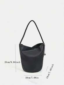 2025 Summer New Soft Leather Vegetable Basket Bag, Unique Shoulder Bag, Commuter Bag, Retro Bucket Bag, Fashion Versatile Handbag & Shoulder Bag For Women, Large Capacity Stylish Underarm Bag, Soft Leather Simple Bucket Bag, Fashion Versatile Women Shoulder Bag, Unique Soft Leather Bucket Bag, Summer Versatile Commuter Shoulder Bag, Women Large Capacity Cylindrical Underarm Bag - Multicolor - View 7