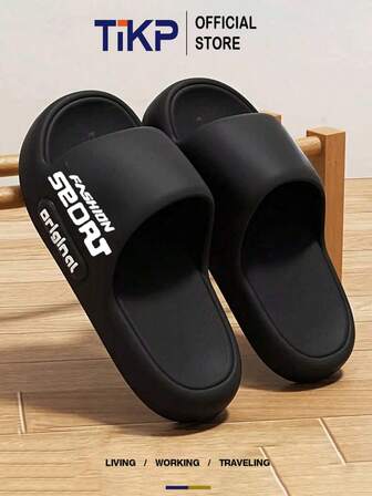 TIKP Men's Fashion Slippers, Casual Open Toe Non-Slip Durable Sandals, Suitable For Indoor, Outdoor, Beach, Shower, Walking, Bathroom, Home Use