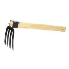 BORDSTRACT Hoe Fork Combo Many de Madera Garden Digger Rake Herramienta de jardinería para Aire AcondicionadoGarden Rakes