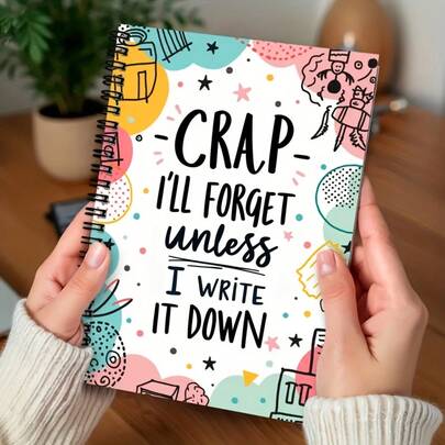 Colorful Spiral Notebook - "I'll Forget The Nonsense Unless I Write It Down", Vivid Design, 100 Pages, Perfect For Planning And Journaling, Ideal Gift For Friends, Daily Planner