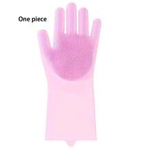 1pc/Pair Silicone Dishwashing Gloves, Pet Grooming Rubber Cleaning Gloves, Sponge Scrubber Suitable For Household, Car, Dog - Multicolor - View 12