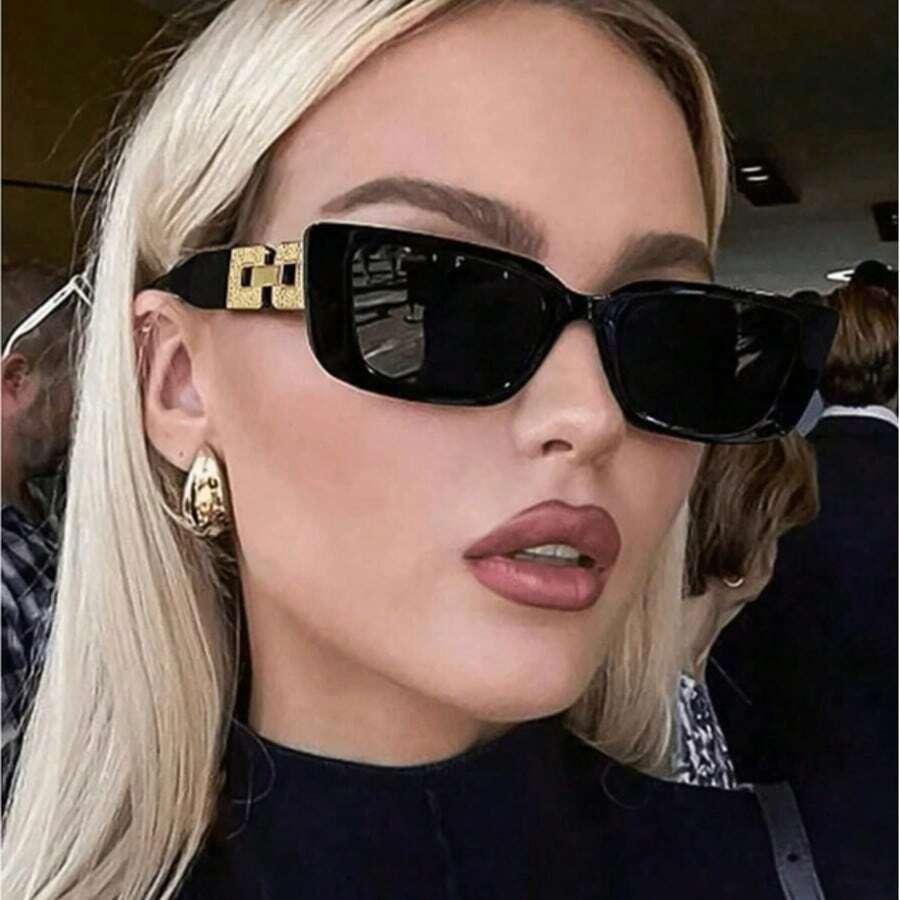 PC Simple Ninguno 1 Pieza Marco De Plástico Vintage Resort Funda Geométrica Para Gafas Con Estuche Para Viajes Al Aire Libre Decoración De Moda Funda Para Gafas De Moda Accesorios De Playa Accesorios De Playa Funda Para Gafas De Mujer Ropa Básica De Otoño E Invierno Para Mujer Cadena De Regalos Informal De Negocios Ropa Elegante PC Simple Informal - 黑色 - 查看 1