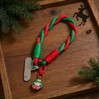 Cuerda para móvil de Navidad con estilo de reno, caja de regalo, corona de Navidad, Papá Noel o árbol de Navidad. Con un ambiente navideño festivo, se puede colgar en cámaras, llaves, cámaras de acción, bolsos o bolsos cruzados. Ideal para regalos de Navidad, Año Nuevo, así como para amigos, familiares o parejas.