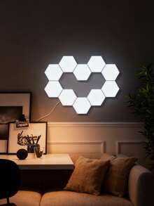 1pc Smart Touch Quantum Honeycomb Wall Lamp, Modular Creative Atmosphere Light, Living Room Bedroom DIY Decorative Lighting Fixture, Suitable For Wall Art Landscaping, Atmosphere Lighting Design, DIY Modular Decoration, Smart Touch And Luxury Scene Arrangement - Honeycomb Lights - View 4