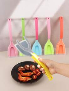 Espátula e pinça de silicone 2 em 1, espátula de cozinha multifuncional antiaderente, espátula para bife, pinça para alimentos resistente ao calor, espátula para peixe, espátula para ovo frito, espátula para panqueca, pinça para torradeira, prensa para hambúrguer, espátula com revestimento antiaderente, espátula para rolinho de frango. - Multicolorido - Ver 7