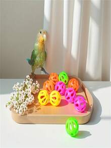 10/20/30pcs Parrot Toy Bells - Durable Plastic Material, Chewable, Interactive Play Balls With Ventilation Holes, Vibrant Colors (Pink, Green, Yellow, Orange, Red) - Cage Accessories, For Stimulating Intelligence, Relieving Boredom, Chewable Bird Toys | Interactive Bird Toys | Bird Toys - Multicolor - View 6