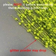 1支/2支/4支装泡沫人造花，圣诞树装饰品，白色闪亮亮片浆果花束，适用于节日婚礼派对、家居室内餐桌、卧室装饰、礼品、花环、藤条DIY装饰配件、圣诞树和圣诞植物装饰、万圣节装饰、房间装饰 - 綠色 - 查看 5