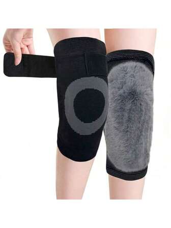 1 Pair Thermal Lined Knee Pads, Warm Sports Knee Support Knitted For Cycling, Dance, Yoga, Outdoor Running, Basketball, Hiking, Fitness