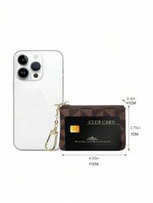 Women's Mini Zipper Keychain Coin Purse, Can Hold Coins, Credit Cards, ID, Keys, Earphones, Lipstick, Etc. - Multicolor - View 7