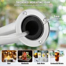 Kit de torre de barril , kit de conversión de cerveza de un solo grifo, dispensador de torre de cerveza de barril de acero inoxidable con regulador CGA320 de doble calibre y acoplador de barril D-System, bandeja de goteo de cerveza para fiestas en casa - solo grifo - Ver 3
