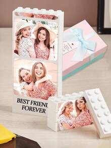 1pc Personalized Photo Puzzle Blocks, Birthday Photo Collage, Friend Photo Puzzle Blocks Photo Gift, For Best Friend. Customizable Photo And Text Gift. We Combine Puzzle And Building Block Gameplay To Create A Unique Keepsake.