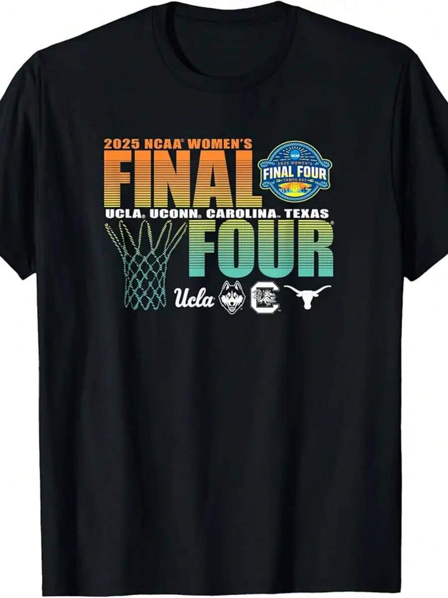 NCAA Final Four 2025 Womens Basketball 4-Team Blend T-Shirt - 黑色 - 查看 1