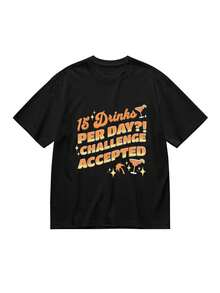 Camiseta transpirable de% algodón, Camiseta de Desafío de Bebida del Grupo de Cruceros Humorístico, Apta para Hombres, Camiseta de Exterior,% Algodón, S-, cómoda y duradera - Negro - Ver 7