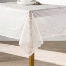 Violet Linen Mantel Rectangular de Lino, diseño de Betenburg, Color , 152 x 264 cm(264 x 152 cm (Rectangular) Beige) - Multicolor - Ver 4
