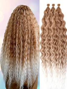 Long Deep Wave Braiding Hair 30 Inch Ocean Wave Crochet Hair Synthetic Deep Curly Crochet Hair Extensions For Women - Multicolor - View 25