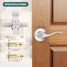 TTJM GOBEKOR 2 Pack Privacy Door Levers Brushed Nickel Door Handles Interior With Lock Modern Keyless Door Locks For Bedroom Bathroom - SatinNickel - View 7