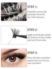 1 Box 200 Stück Katzenauge Wimpernbüschel Set - Künstliche Nerz DIY Einzelwimpern DD Krümmung, voluminös flauschig & natürliches Aussehen Falsche Wimpern, Wimpernbüschel Set, Falsche Wimpern, Wimpernbüschel, Einzelwimpern, Wimpern, Falsche Wimpern für Alltag, Party, Hochzeit, Valentinstag & Weihnachtsgeschenk, Schönheit & Gesundheit, Körperpflege, Festliche Glamour Schönheit - Schwarz - Übersicht 8