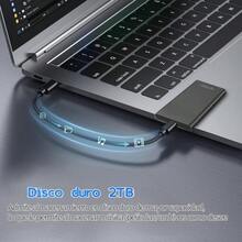 Disco Duro Externo, Disco Duro portátil, USB 3.0 de Datos, 2 TB, Almacenamiento de Datos Externo Delgado, Compatible con PC/Laptop/os(Negro.) - 1 - Ver 3