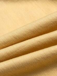 男童夏季纯棉梭织柔软休闲简约圆领口袋短袖衬衫 - 薑色 - 查看 8