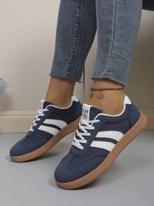 New Women Shoes, Fashion Sneakers, Student Shoes, Couple Shoes, Retro Casual Shoes, Lace-Up Shoes, Versatile Outdoor Casual Shoes, All Season Women Shoes - Blue - View 2