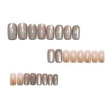 24 Pieces Y339 Jelly Gel Press-On Nails With Nail File, Acrylic Fake Nails, Handmade Cute Y2K Nail Art, Valentine's Day, Easter, Spring, Summer Gift - Y339 - Hộp [Gel thạch + Dải định hình] - Xem 3