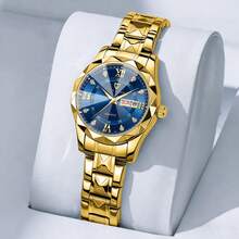 NARY 女士石英表 - 休闲优雅设计，带日期和星期显示，防水不锈钢表带。适合日常佩戴和聚会场合。 - 均碼 - 查看 9