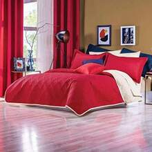 Colchas Concord Juego de edredón matrimonial Color Rojo con 7 Piezas, Edredón matrimonial Rojo 2 Fundas Decorativas para Almohada y Juego de sábanas matrimonial Color Arena(default) - Unitalla - Ver 3