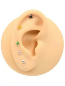 4pcs/Set Fashionable, Elegant & Minimalist Nose Rings Suitable For Women's Daily Wear