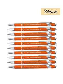 12/24/60/600支装个性化定制笔，返校用品，定制商务雕刻圆珠笔，带姓名个性化定制笔，触摸屏专用触控笔，伸缩式圆珠笔，男女通用办公学习礼品 - 薑黃色 - 查看 10