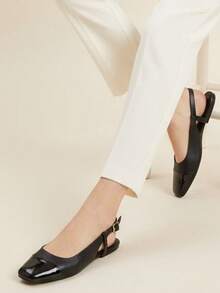 Women's Slingback Gold Comfort Sneakers - Black - View 7