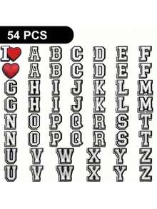 26/54 Pcs Black White Letter Shoe Charms Set - DIY Shoe Accessories For Shoes, Bags & Bracelets, Perfect Birthday/Christmas/Valentine's/Halloween Gifts, Shoe, Spring Summer Picks, Brides Maid Gifts, Room, Bedroom Decor, Bedroom Decor, Beach, Travel, For Men, For Women, Vacation - Multicolor - View 1