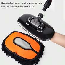 Genérico Car Wash Mop, Car Cleaning Mop, Aluminum Alloy, Chenille Long Handle No Scratch Extendable Duster for Automotive, Truck, Vehicle Dirt Dust Detailing, Auto Washing Tool, 27x15cm(default) - Multicolor - Ver 9